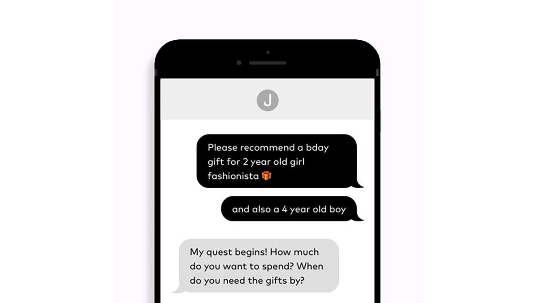 Members can text Jetblack to ask for gift recommendations. 