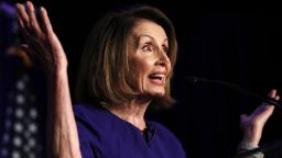 House Democratic Leader Nancy Pelosi of Calif., speaks to a crowd of volunteers and supporters of the Democratic party at an election night returns event at the Hyatt Regency Hotel, on Tuesday, Nov. 6, 2018, in Washington. (AP Photo/Jacquelyn Martin)