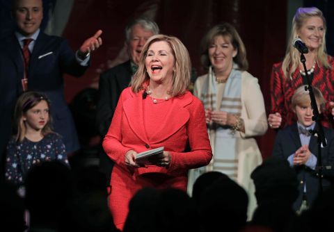 US Rep. Marsha Blackburn, a Republican from Tennessee, speaks to her supporters in Franklin, Tennessee, <a href="https://www.cnn.com/2018/11/06/politics/tennessee-senate-marsha-blackburn/" target="_blank">after she was projected to win a US Senate seat.</a> She will be the state's first-ever female senator.