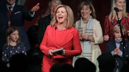 Rep. Marsha Blackburn, R-Tenn., speaks to supporters after she was declared the winner over former Gov. Phil Bredesen in their race for the U.S. Senate Tuesday, Nov. 6, 2018, in Franklin, Tenn. (AP Photo/Mark Humphrey)