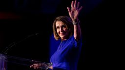 U.S. House Minority Leader Nancy Pelosi reacts to the results of the U.S. midterm elections at a Democratic election night rally in Washington, U.S. November 6, 2018. REUTERS/Al Drago