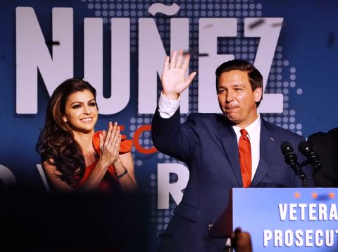 Republican Ron DeSantis and his wife, Casey, celebrate after <a href="https://www.cnn.com/2018/11/06/politics/florida-governor-ron-desantis/index.html" target="_blank">he won Florida's gubernatorial race.</a>