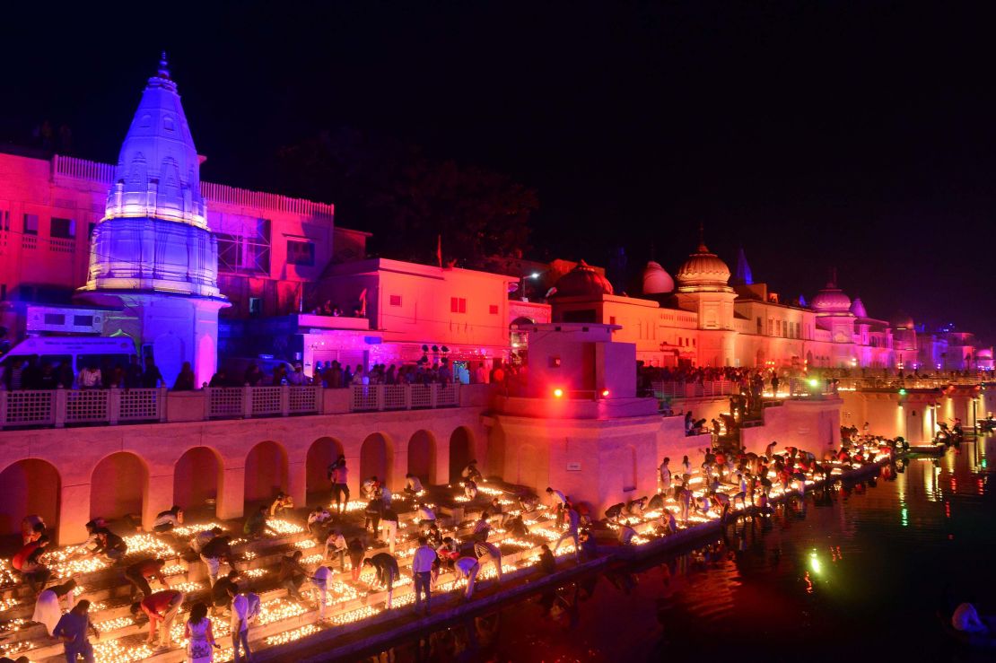 The northern city of Ayodhya held celebrations on the eve of Diwali
