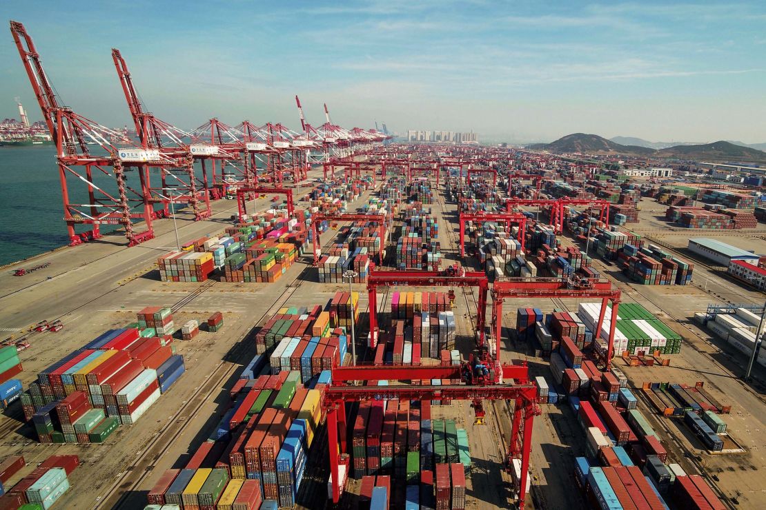 A port in Qingdao, Shandong province, China. US tariffs have made more than $250 billion of exports from China more expensive, prompting some companies to move production out of the country.