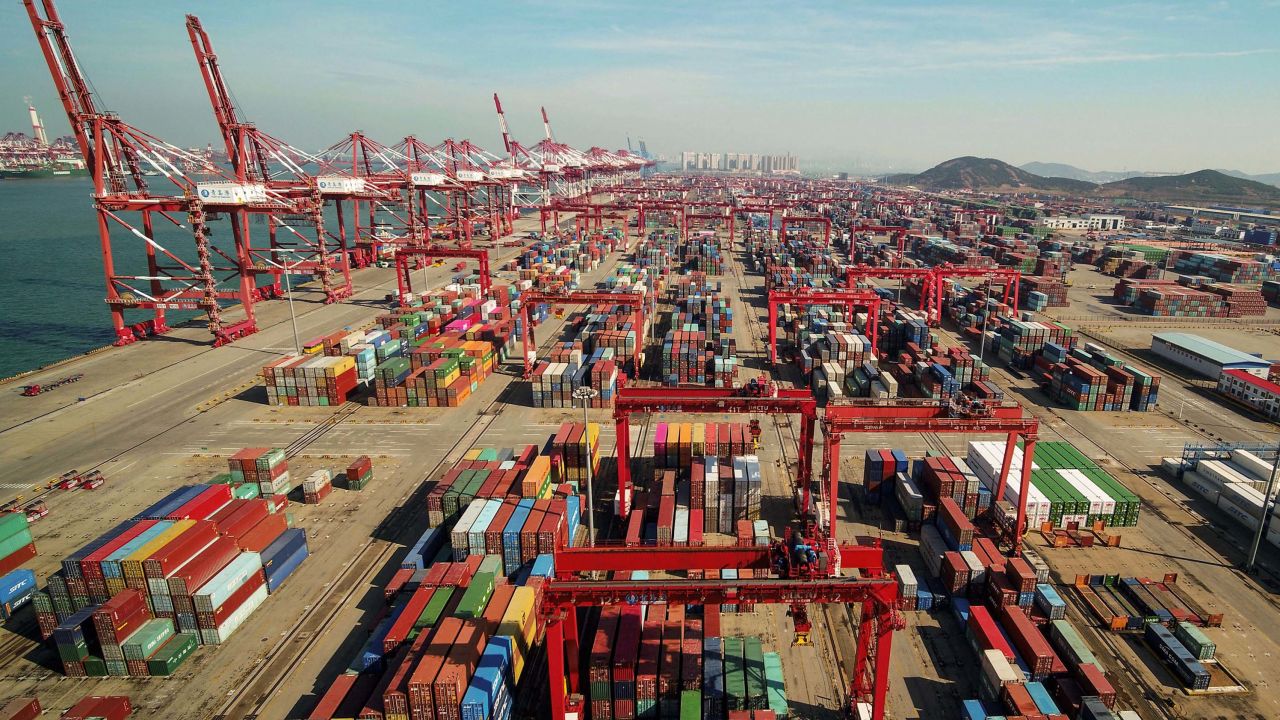 A port in Qingdao, Shandong province, China. US tariffs have made more than $250 billion of exports from China more expensive, prompting some companies to move production out of the country.
