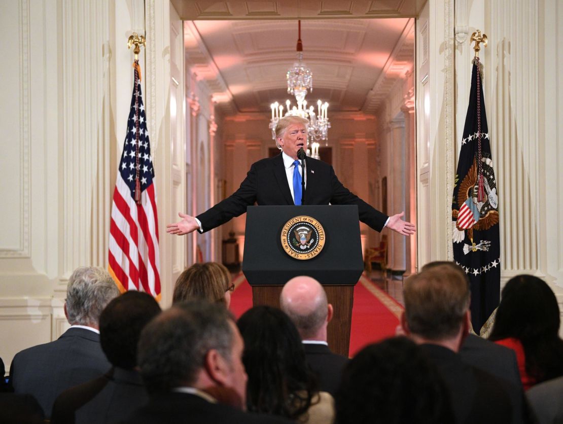 President Trump's treatment of the press at Wednesday's news conference varied from one minute to the next.
