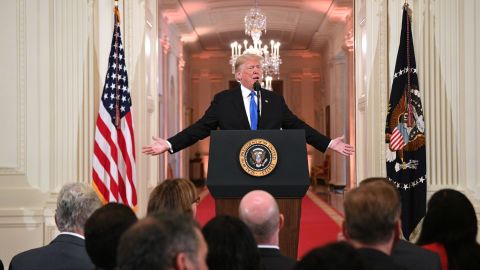 President Trump's treatment of the press at Wednesday's news conference varied from one minute to the next.