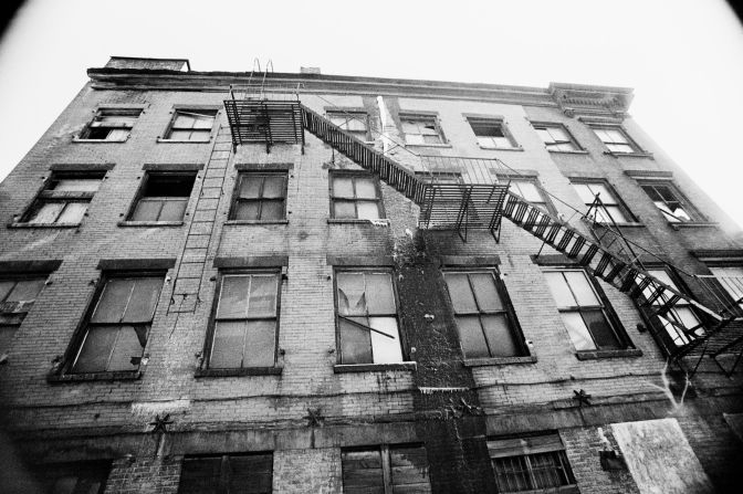 Stein's photos also document the run-down neighborhoods of 1970s New York.