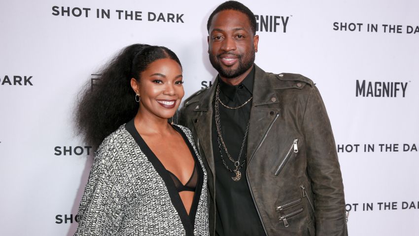 Gabrielle Union (L) and Dwyane Wade attend Magnify and Fox Sports Films' "Shot In The Dark" premiere documentary screening and panel discussion at Pacific Design Center on February 15, 2018 in West Hollywood, California.  (Photo by Rich Fury/Getty Images)