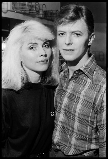 Blondie frontwoman Debbie Harry with David Bowie. "Bowie was a little cautious about having his picture taken," Stein recalled.