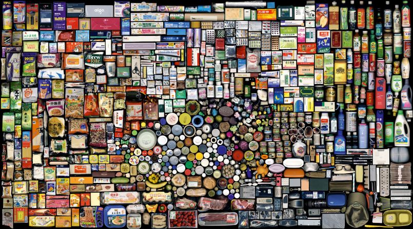 Hong Hao first started his "My Things" series in 2001 as a way of cataloging his own consumption and waste. 