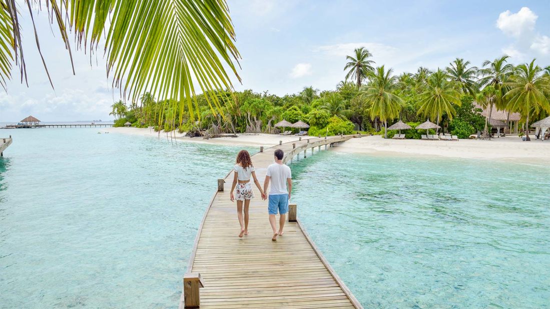 <strong>Reethi Faru Resort: </strong>This private island even has its own private timezone: The resort's "Island Time" is an hour ahead of Maldives time so that guests can enjoy an extra hour of sunlight. 