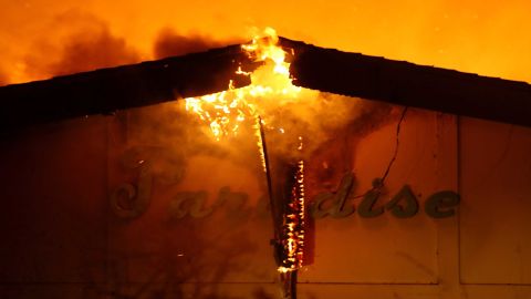 Flames consume the Paradise Skilled Nursing facility Thursday in Paradise, California. 