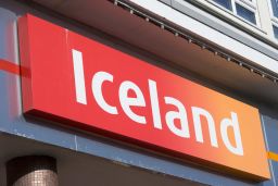Iceland frozen foods shop sign