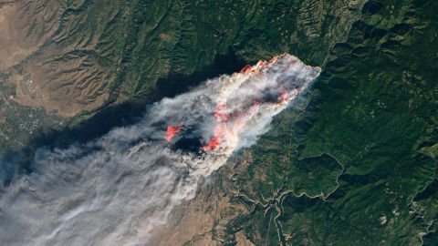 Satellite image from NASA during the Camp Fire.