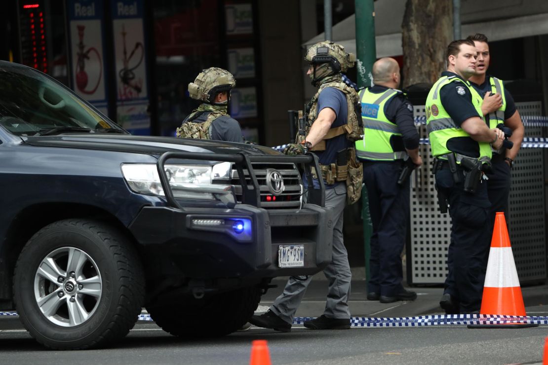 Police are seen in Bourke St on November 9, 2018 in Melbourne. 