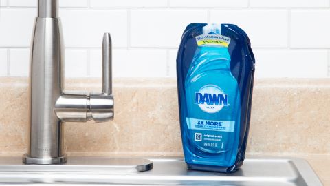 P&G's new Dawn version is easier to pack in a cardboard box.