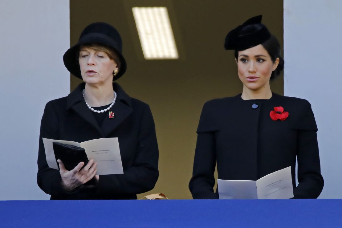 Meghan, Duchess of Sussex attended the Remembrance Sunday ceremony at the Cenotaph on Whitehall in central London.