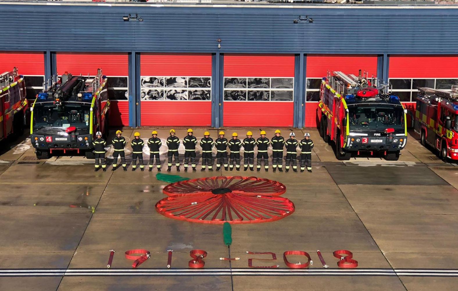 The Fire Service at London's Gatwick Airport shares a special poppy Sunday.