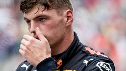 Every picture tells a story. Max Verstappen is distraught after finishing second to Lewis Hamilton in the Brazilian GP.