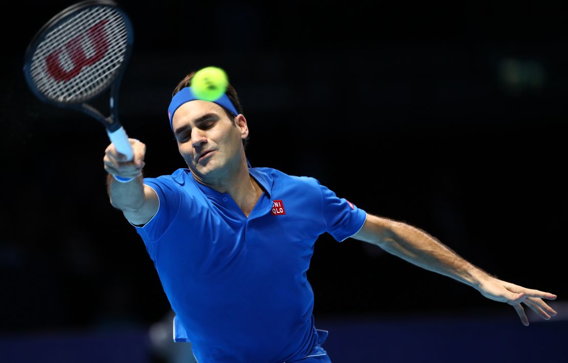 Roger Federer in action.