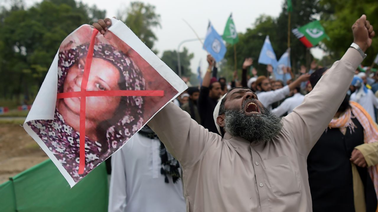 Angry protests greeted Asia Bibi's acquittal in October 2018.