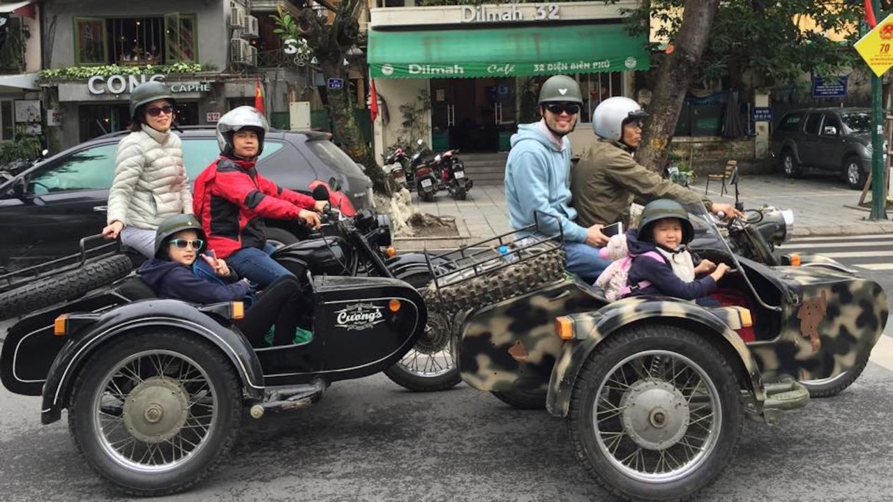 Sidecar Tours Vietnam uses Soviet-era Ural motorbikes for its tours.