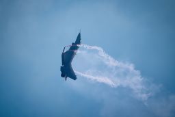 A Chinese J-10 fighter jet performs at an air show in Zhuhai in 2018.