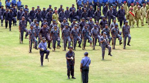 This photo taken on November 5, 2018, shows Papua New Guinea security forces on parade in Port Moresby, the host city for the upcoming Asia-Pacific Economic Cooperation (APEC) summit from November 17.