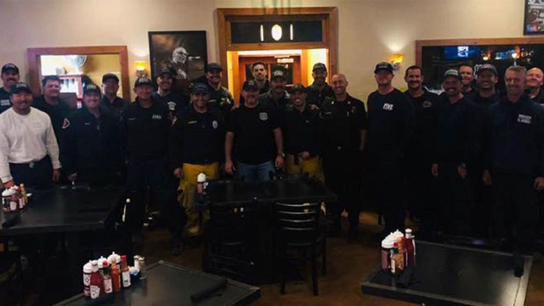 Marco Gonzalez welcomes first responders to his restaurant in Agoura Hills.