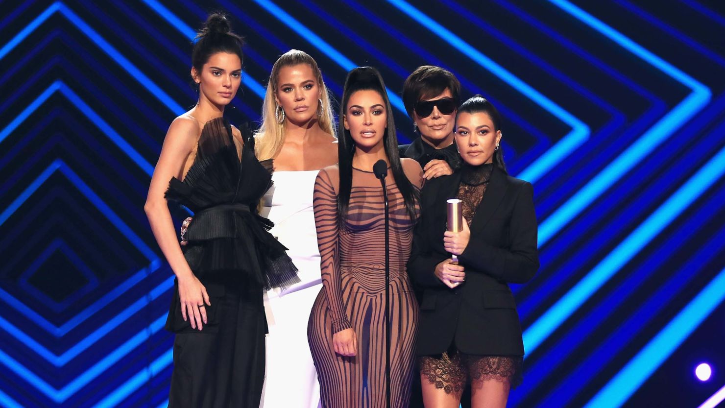 Kendall Jenner, Khloe Kardashian, Kim Kardashian West, Kris Jenner, and Kourtney Kardashian accept the The Reality Show of 2018 award for during the 2018 E! People's Choice Awards held at the Barker Hangar on November 11, 2018. 