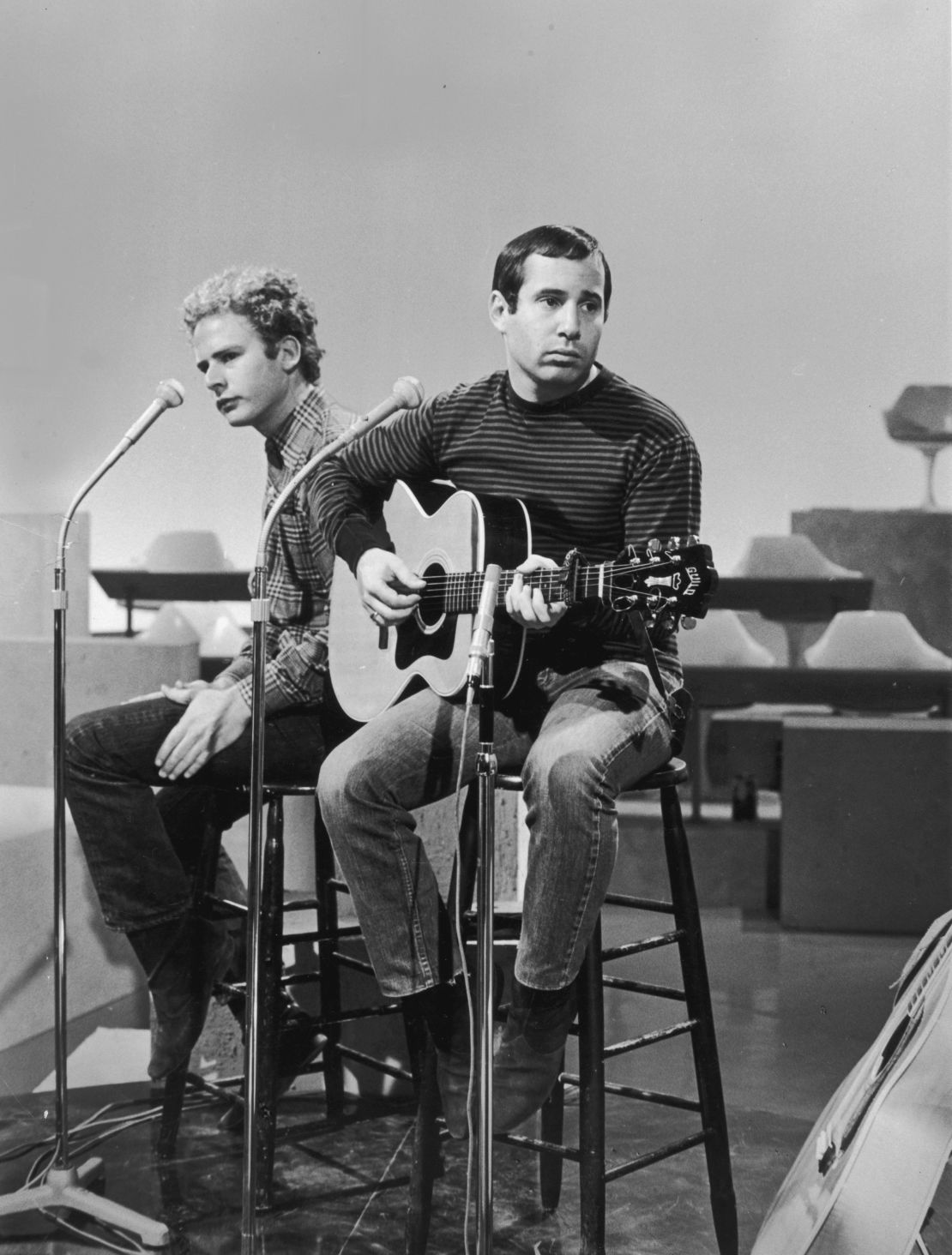 Simon, right, with Art Garfunkel, around 1965.