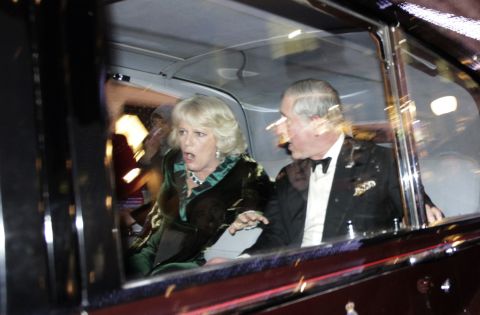 Charles and Camilla were on their way to a performance at the London Palladium when their car was attacked by angry student protesters in December 2010. The students were protesting a hike in tuition fees.