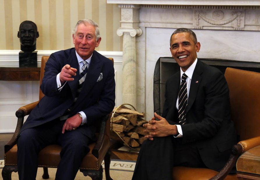 Charles meets with US President Barack Obama in the White House Oval Office in March 2015.