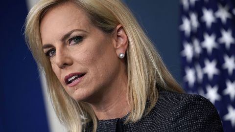 Secretary of Homeland Security Kirstjen Nielsen speaks during a White House daily news briefing at the White House in June.  (Photo by Alex Wong/Getty Images)