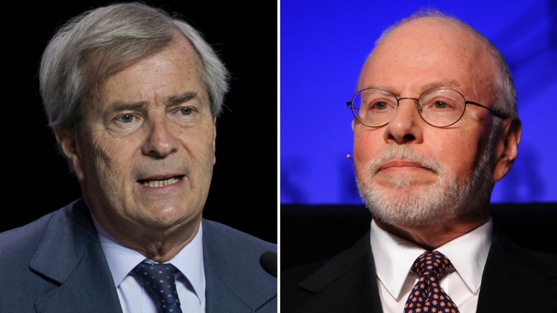 French billionaire Vincent Bolloré and hedge fund manager Paul Singer.