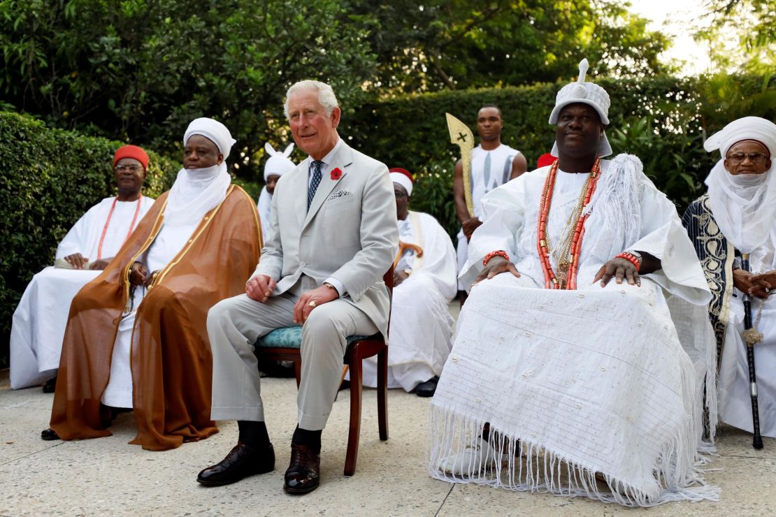 Prince Charles attends a meeting with regional leaders in Abuja on November 6.