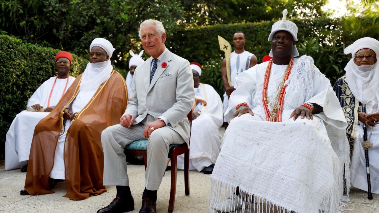 Prince Charles attends a meeting with regional leaders in Abuja on November 6.