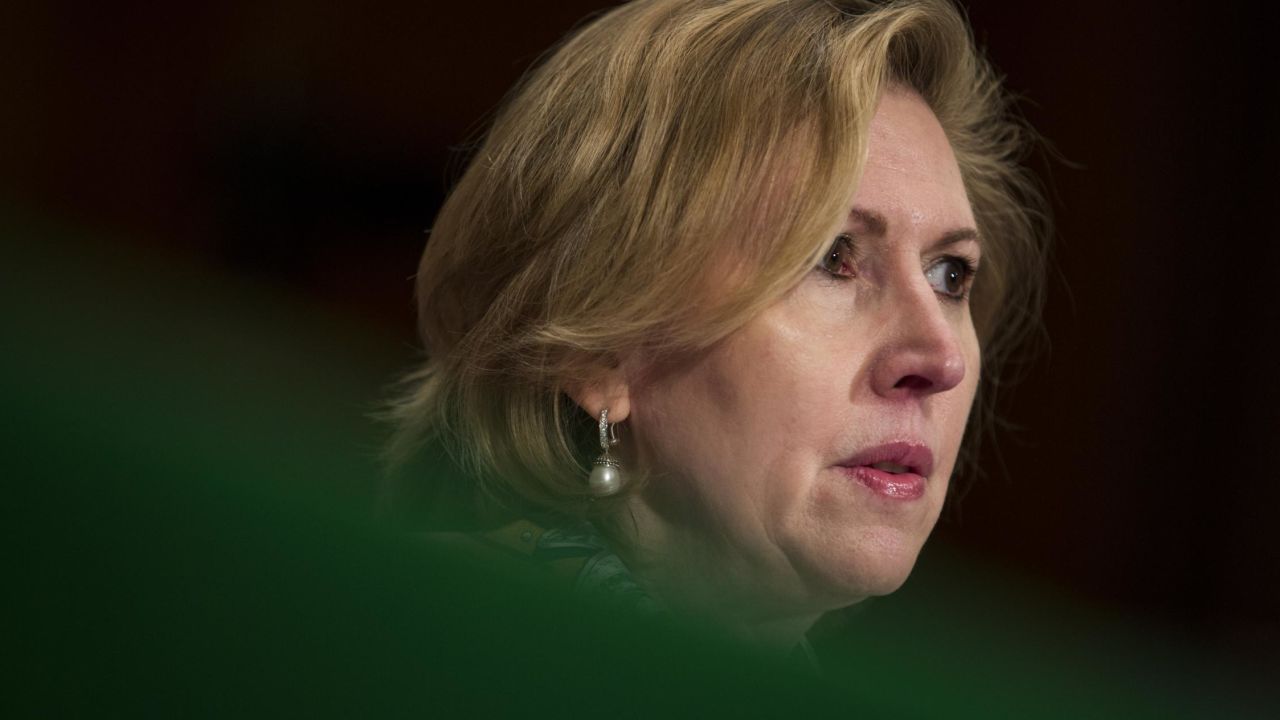 Mira Radielovic Ricardel, U.S. commerce under secretary of export administration nominee for U.S. President Donald Trump, speaks during a Senate Banking confirmation hearing in Washington, D.C., U.S., on Tuesday, May 16, 2017. The Federal Housing Finance Agency won't release Fannie Mae and Freddie Mac from U.S. control without congressional approval even if the Trump administration asks that the mortgage-finance giants be freed, a key agency official said in an interview. Photographer: Zach Gibson/Bloomberg via Getty Images