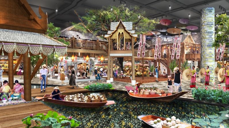 <strong>SookSiam: </strong>SookSiam is a 16,000 square meter themed zone on the ground floor that aims to promote the arts, culture and foods of Thailand's 77 provinces. It has its own small floating market. 