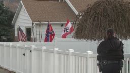 flag bearing Nazi emblem flying colorado home