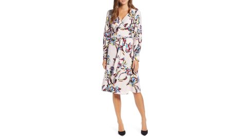 <strong>Women's clothing and accessories Christmas gift ideas: Halogen Wrap Dress ($59.40; </strong><a href="https://click.linksynergy.com/deeplink?id=Fr/49/7rhGg&mid=1237&u1=1218xmas&murl=https%3A%2F%2Fshop.nordstrom.com%2Fs%2Fhalogen-wrap-dress-regular-petite%2F5162785%3Forigin%3Dcategory-personalizedsort%26breadcrumb%3DHome%252FWomen%252FClothing%252FDresses%26color%3Dpink%2520vibrant%2520floral" target="_blank"><strong>nordstrom.com</strong></a><strong>) </strong>