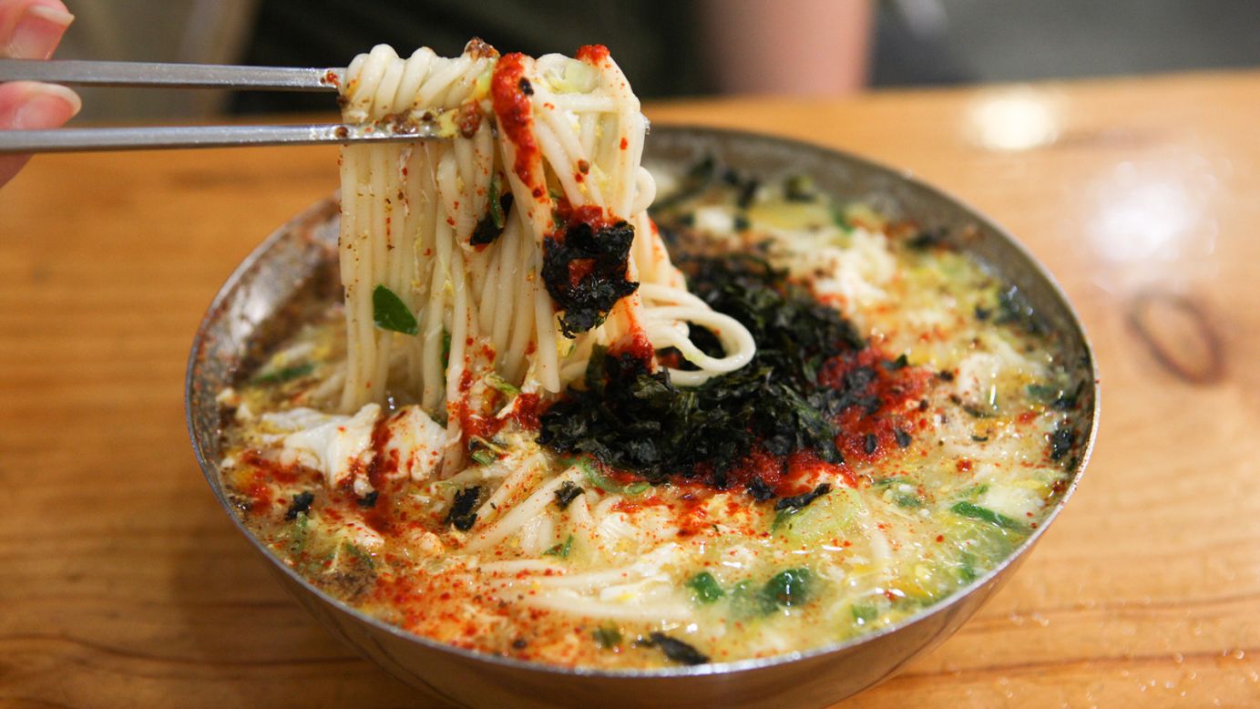 <strong>Kalguksu: </strong>Kalguksu, made with handmade knife noodles, is considered a summer dish, but it's served all year round.