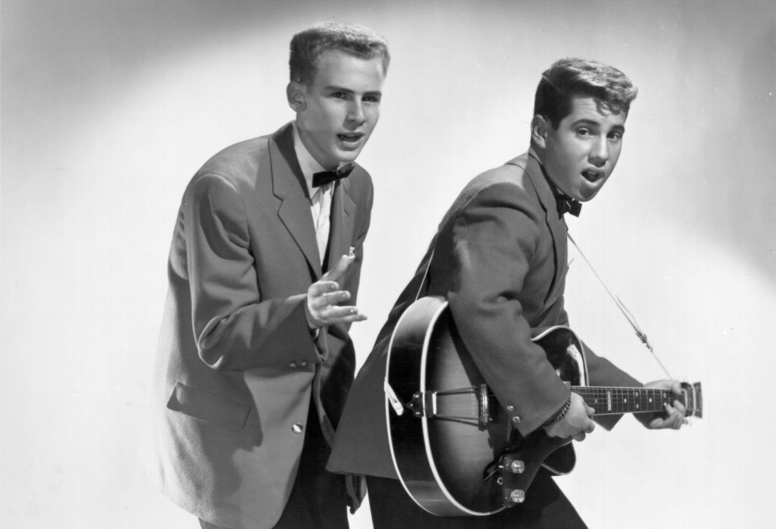 Art Garfunkel, left, with Paul Simon, around 1957. They were known at the time as "Tom and Jerry."