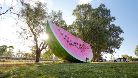 The "Big Melon" is actually a slice of watermelon.