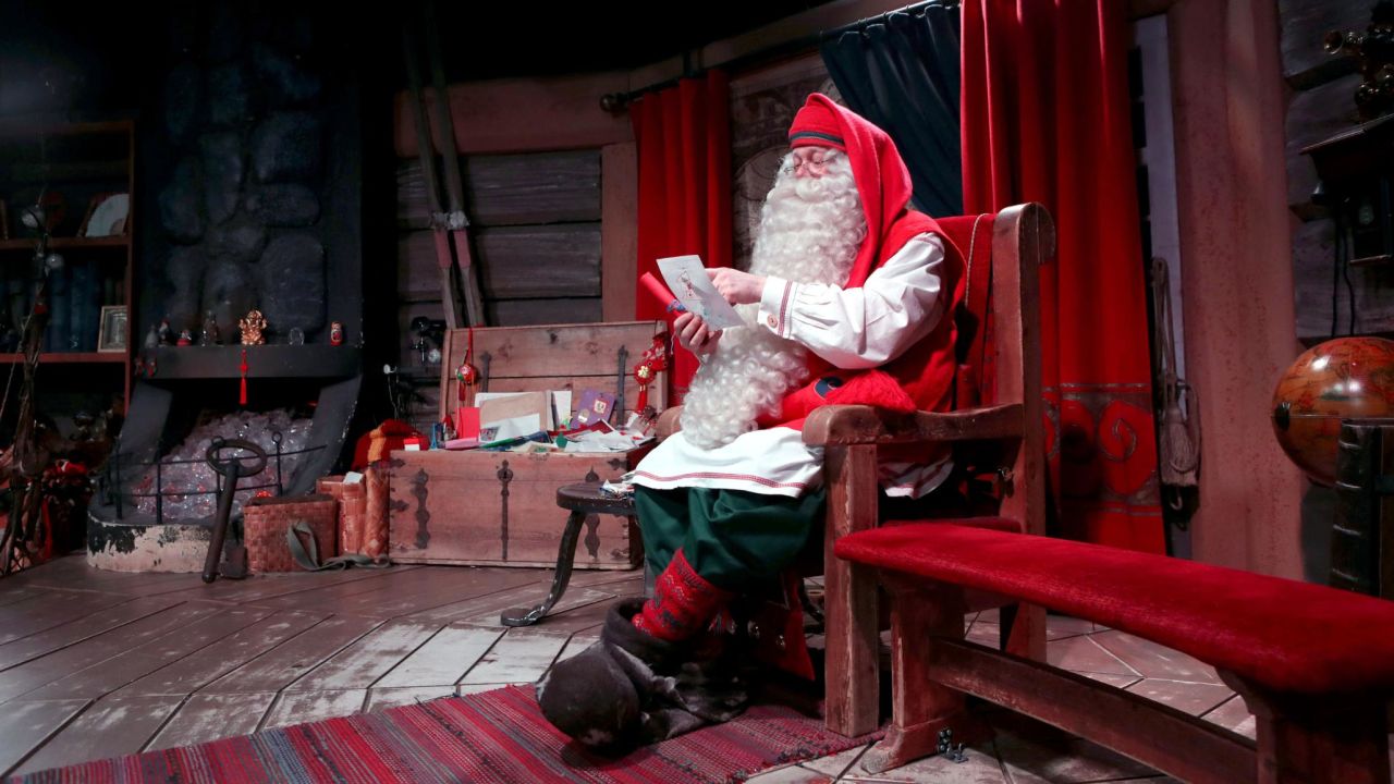 <strong>Rovaniemi, Lapland, Finland:</strong> Santa Claus sits in his chamber at the Santa Claus Village in Rovaniemi, the provincial capital of Finnish Lapland and situated on the Arctic Circle.