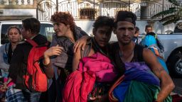 Lesbian, gay, bisexual and transgender migrants say they split from a larger caravan of Central American migrants after facing discrimination. They arrived in Tijuana on Sunday. 