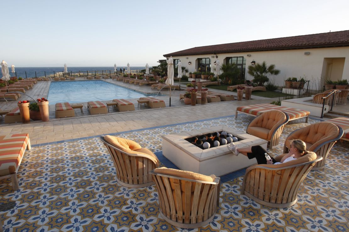 The outdoor fire pit at Terranea Resort