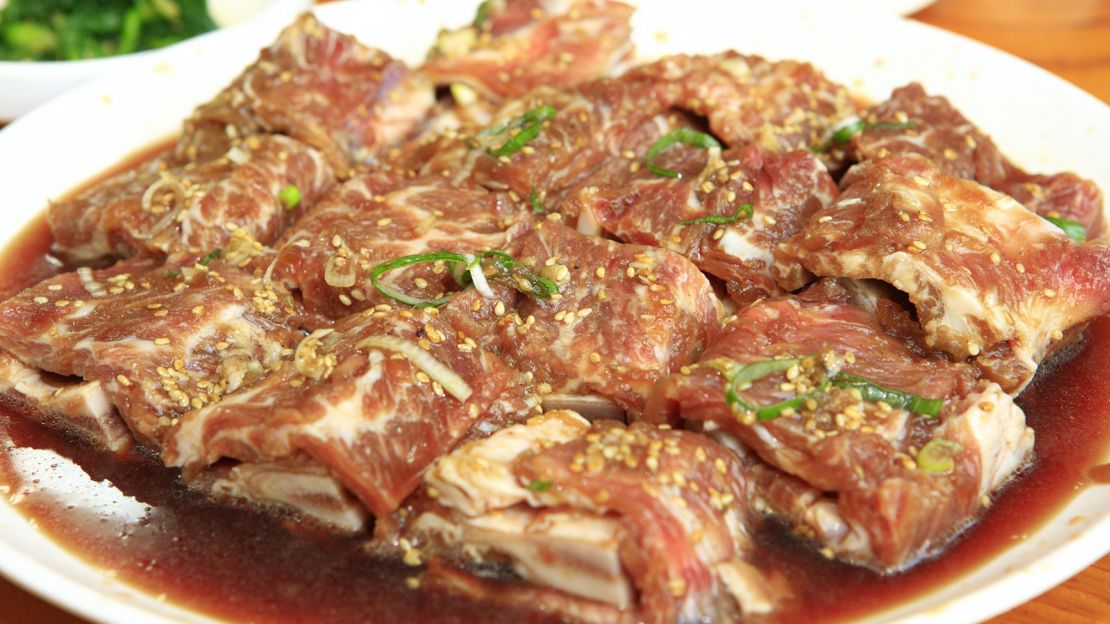 Galbi means "ribs" in Korean.