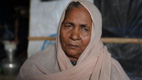 Sixty-year-old Rohingya refugee Rahima Khatun in Cox's Baxar, Bangladesh